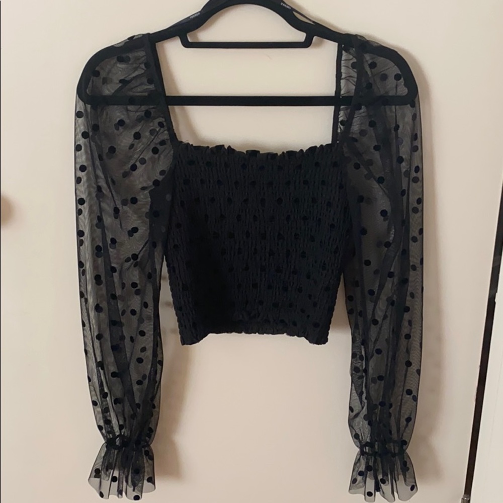 Forever 21 Polka Dot Sleeve Top